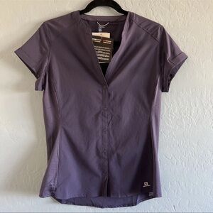 NWT Salomon Women’s Radiant Classic Short Sleeve Shirt Top Nightshade Medium
